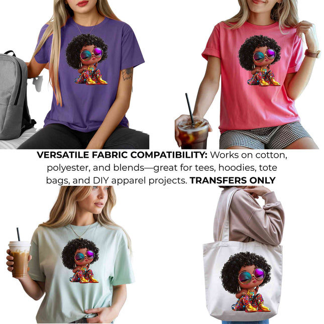 Disco Diva Glow Heat Transfers 3-Pack, Ready to Press, Vibrant Long-Lasting Prints  (Iron-On Transfers Only)