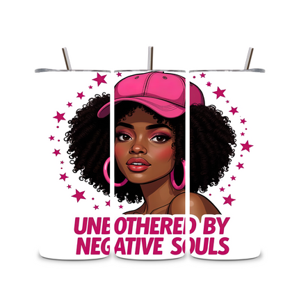 Unbothered Afro Chic Pink Vibes-Custom 20oz Tumbler 20oz Skinny Straight Tumbler Style Junction – Custom Digital Designs & Apparel