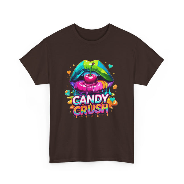 T-Shirt — Candy Crush Colorful Lip & Cherry Graphic Tee