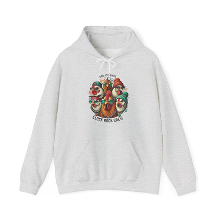 Chicken Crew Vintage Farmhouse Hoodie – "Cluck Rock Crew" Rooster Graphic