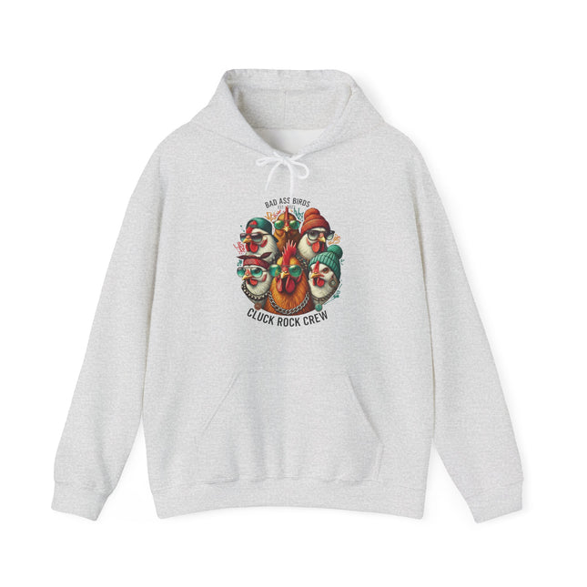 Chicken Crew Vintage Farmhouse Hoodie – "Cluck Rock Crew" Rooster Graphic