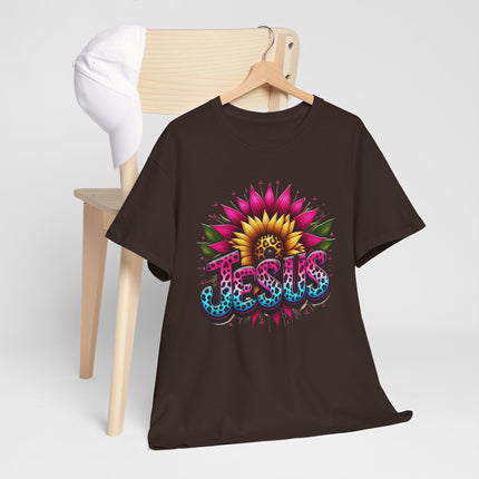 Jesus Floral Sunflower T-Shirt — Colorful Faith Graphic Tee