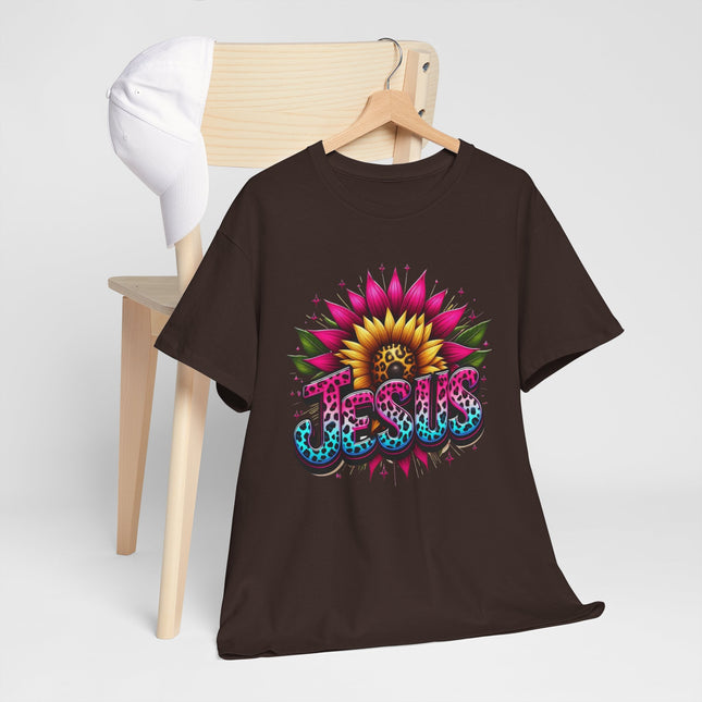 Jesus Floral Sunflower T-Shirt — Colorful Faith Graphic Tee