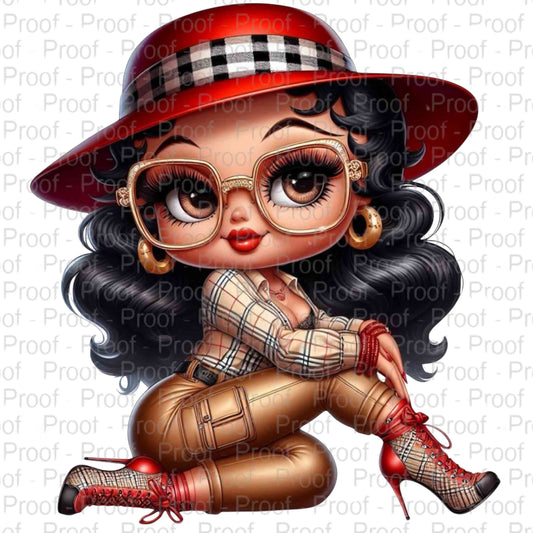 Vintage #4 Chic Fashionista in Plaid-Digital File-Download Digital File Style-Junction Custom Designs & Prints