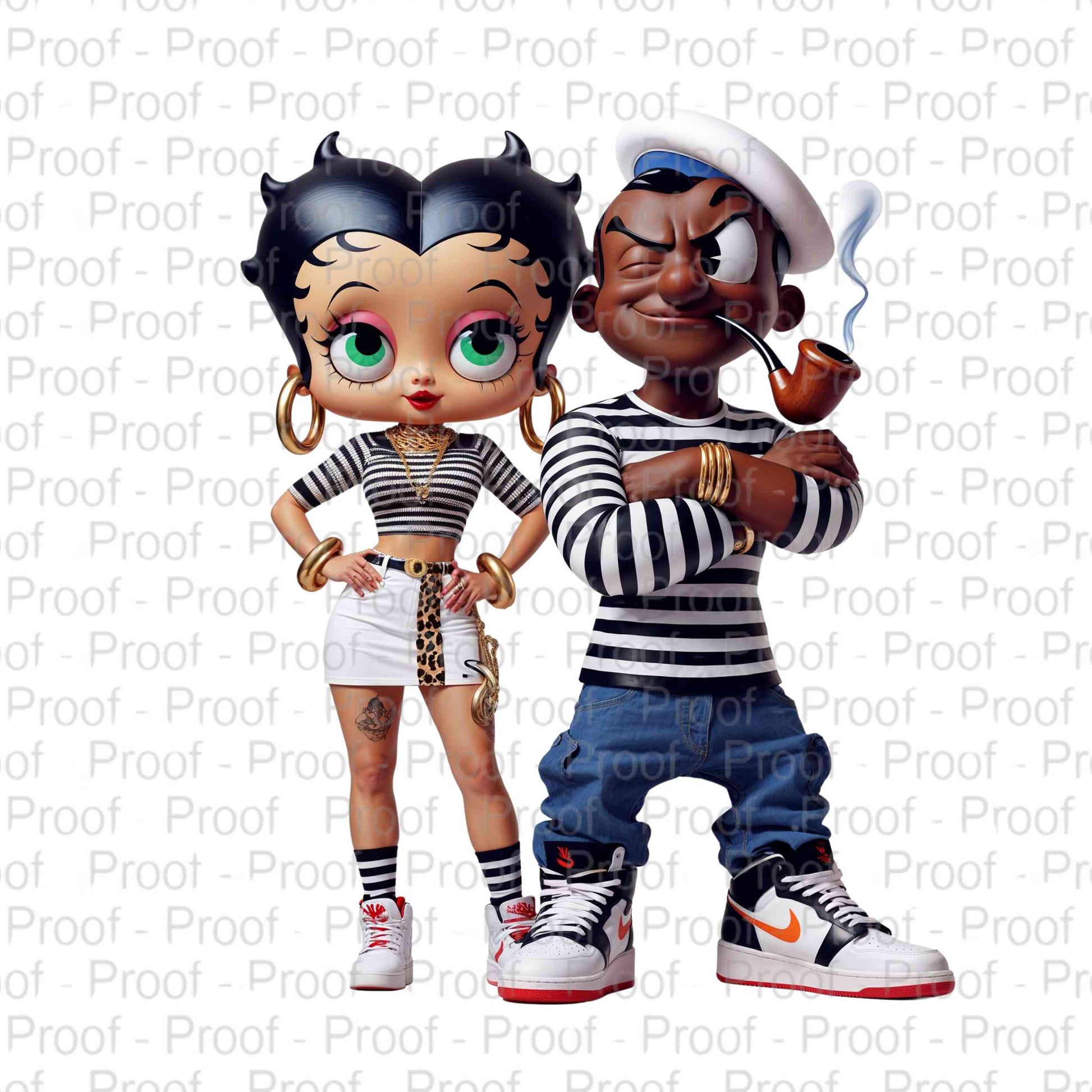 Black Popeye and His Girl-Exclusive Image Vault Collection-4 Digital Files Digital File Style-Junction Custom Designs & Prints