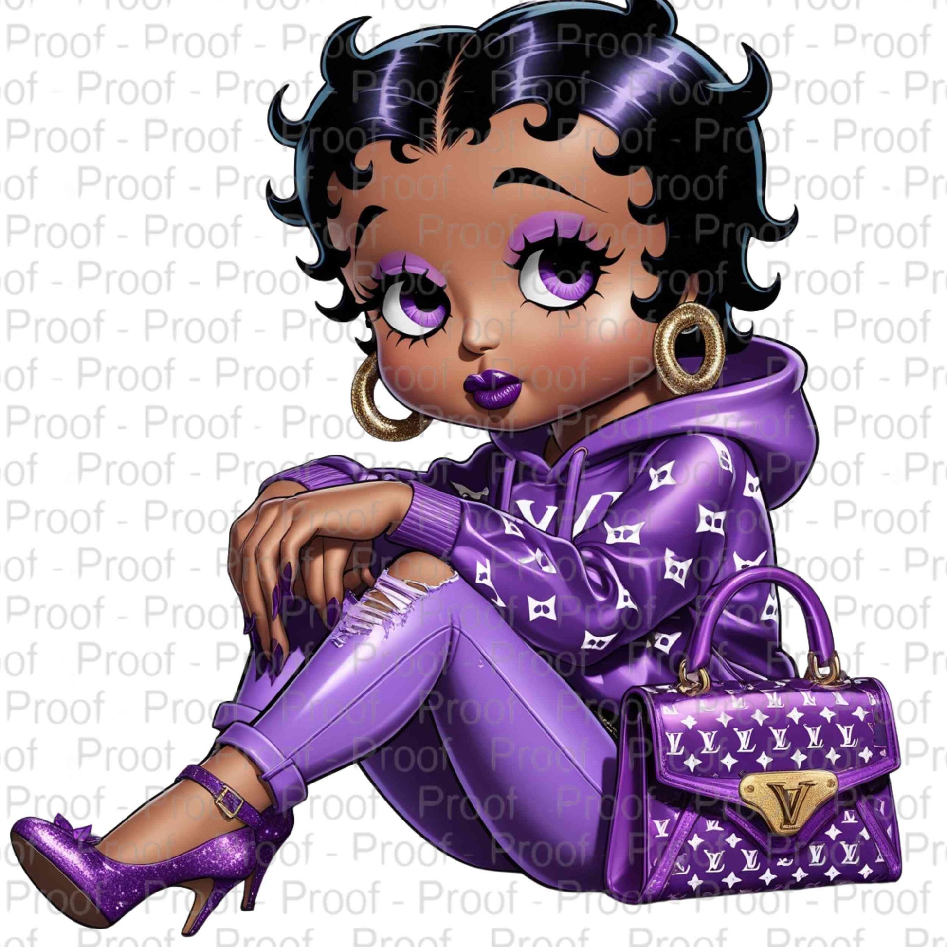 Purple Deva Betty Boop-Exclusive Image Vault Collection-4 Digital Files Digital File Style-Junction Custom Designs & Prints