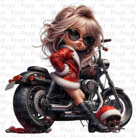 Motorcycle Girl 4-DTF Transfers for Garments – Stunning Apparel Designs for All Fabrics DTF Prints Style-Junction Custom Designs & Prints