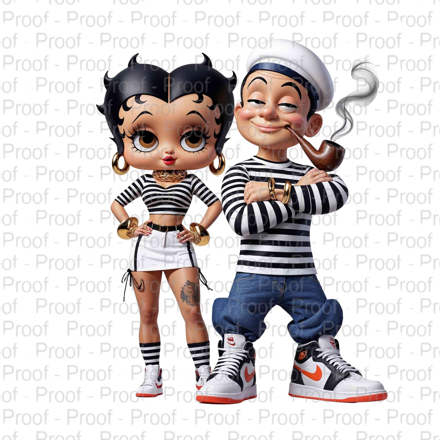 Caucasian Popeye and His Girl--Exclusive Image Vault Collection-4 Digital Files Digital File Style-Junction Custom Designs & Prints