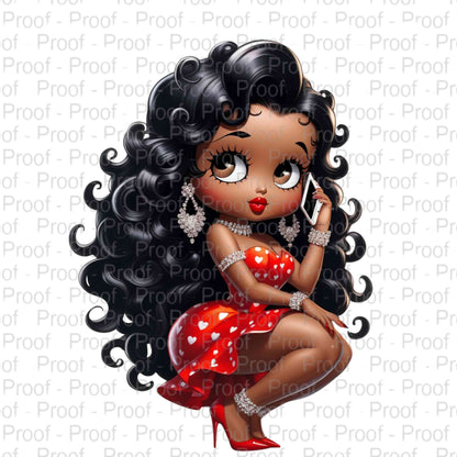 Red Heart Glamour: Betty Boop Elegance-Exclusive Image Vault Collection-4 Digital Files Digital File Style-Junction Custom Designs & Prints