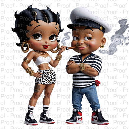 Old School Popeye and His Girl-Exclusive Image Vault Collection-4 Digital Files Digital File Style-Junction Custom Designs & Prints