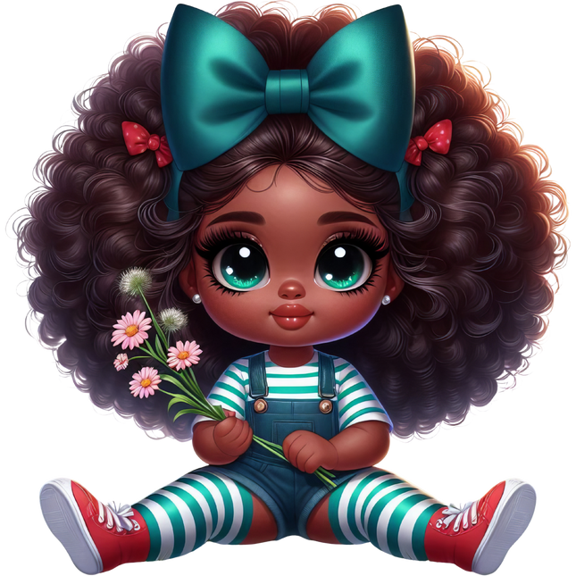 Chibi African Girl #4 – Eco Solvent Heat Transfers Ready to Press Eco Solvent Transfers Style Junction – Custom Digital Designs & Apparel