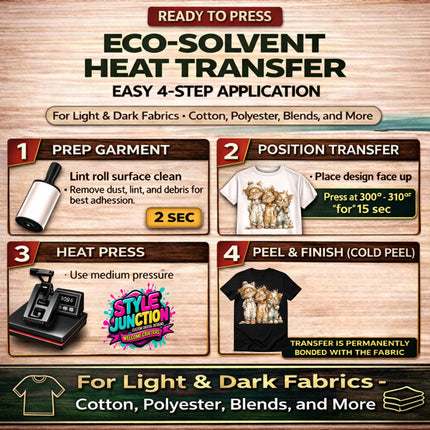 The Curious Crew DIY Creator 9-Piece Bundle – 3 Eco-Solvent Apparel Transfers, 3 Sublimation Transfers & 3 Matching Stickers