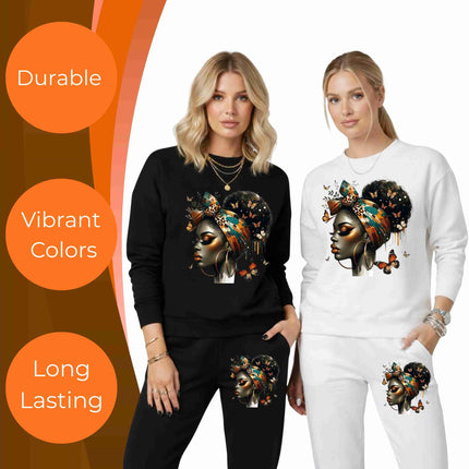 Metamorphosis Queen 6-Pack Crafter’s & DIY Bundle – 3 Eco-Solvent + 3 Sublimation Iron-On Heat Transfers, Ready to Press, for T-Shirts & More. Bonus: Matching 2” inch Stickers.