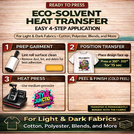 I'm a Knotty Knotty Hooker 9-Piece Bundle for Crafters & DIY – 3 Eco-Solvent + 3 Sublimation Transfers (Ready to Press) + 3 Matching 2” Stickers
