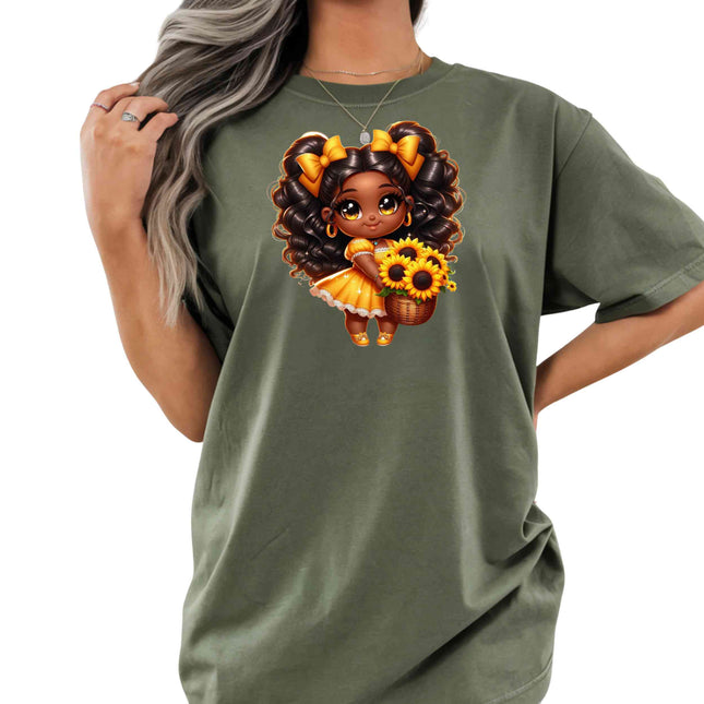 Sunshine Bloom Girl Heat Transfers 3-Pack, Ready to Press, Vibrant Long-Lasting Prints (Iron-On Transfers Only)