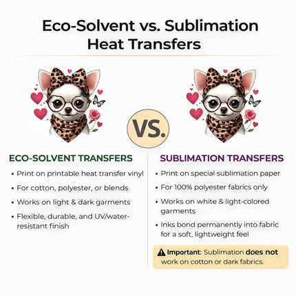 Chihuahua Sweetheart 6-Pack – 3 Eco-Solvent + 3 Sublimation Iron on Transfers - Ready to Press (Iron on Transfers Only)