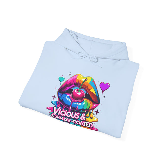 Hoodie — Vicious & Candy-Coated Rainbow Lips Graphic Hoodie