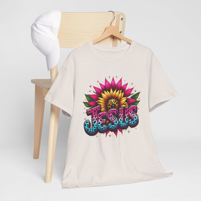Jesus Floral Sunflower T-Shirt — Colorful Faith Graphic Tee