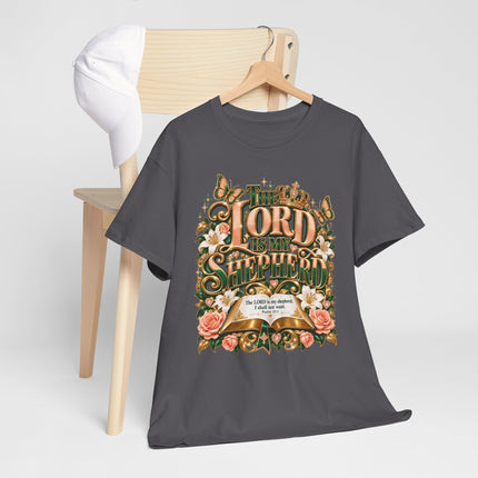 Lord Is My Shepherd T-Shirt — Vintage Floral Psalm 23 Christian Tee