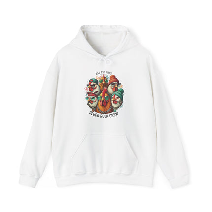 Chicken Crew Vintage Farmhouse Hoodie – "Cluck Rock Crew" Rooster Graphic