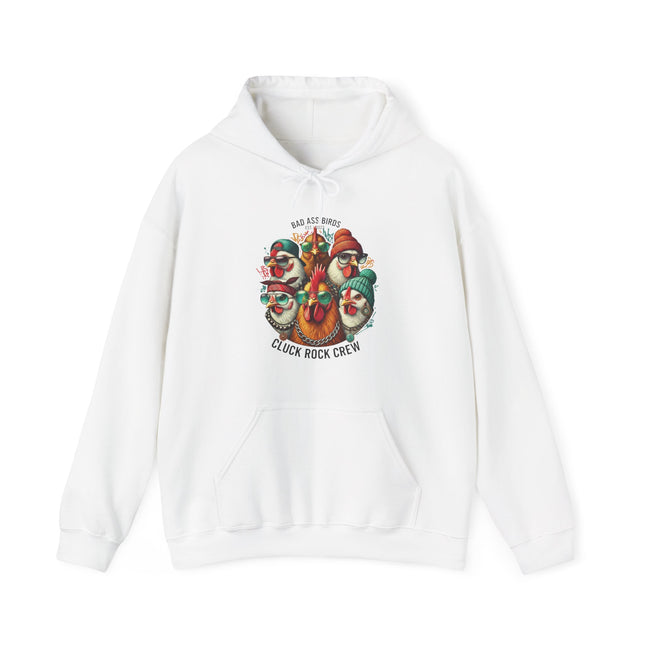 Chicken Crew Vintage Farmhouse Hoodie – "Cluck Rock Crew" Rooster Graphic