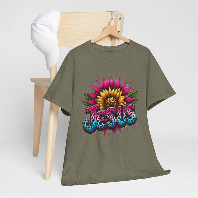 Jesus Floral Sunflower T-Shirt — Colorful Faith Graphic Tee
