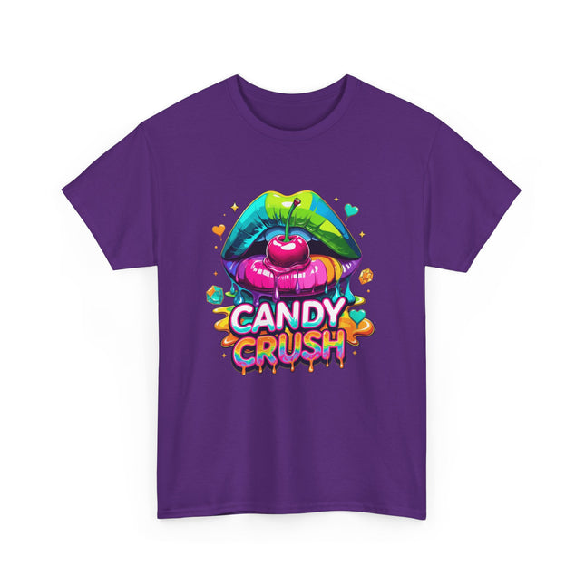 T-Shirt — Candy Crush Colorful Lip & Cherry Graphic Tee
