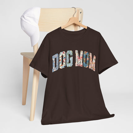 Dog Mom Floral Tee — 'DOG MOM' Arch Graphic T-Shirt, Cute Pet Lover Gift