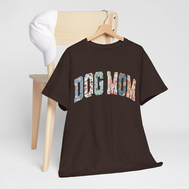 Dog Mom Floral Tee — 'DOG MOM' Arch Graphic T-Shirt, Cute Pet Lover Gift