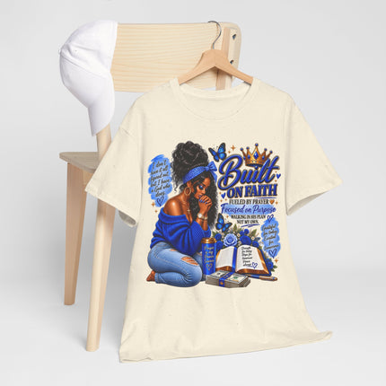 Faithful Queen T-Shirt — "Built on Faith" Inspirational Christian Tee