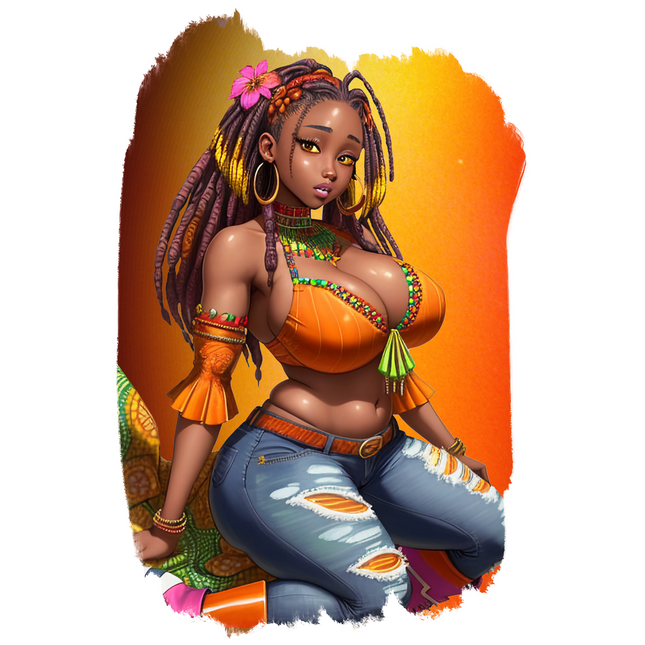 Island Girl with Locs #5 – Eco Solvent Heat Transfers & Ready to Press Eco Solvent Transfers Style Junction – Custom Digital Designs & Apparel