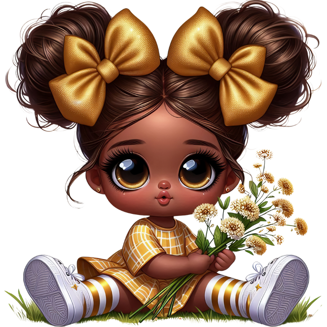 Chibi African Girl #5 – Eco Solvent Heat Transfers Ready to Press Eco Solvent Transfers Style Junction – Custom Digital Designs & Apparel