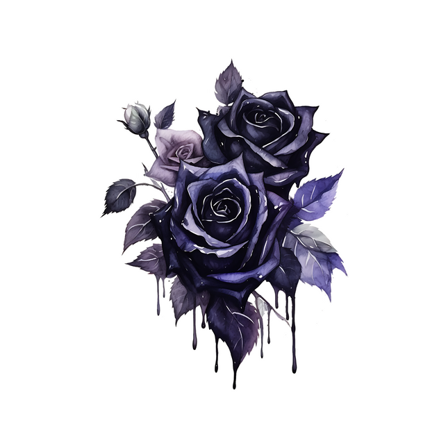 Black & Purple Rose Drip DTF Heat Transfers DTF Transfers Style Junction – Custom Digital Designs & Apparel