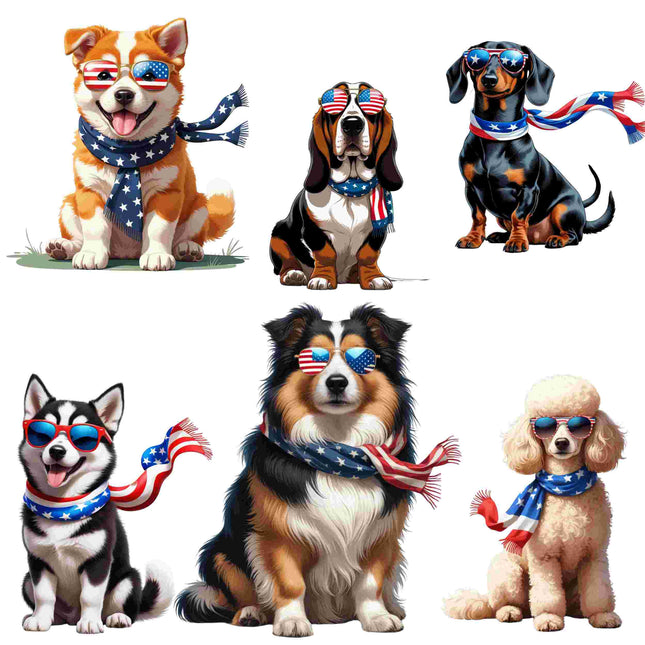 15 Patriotic Dog PNG Bundle – High-Res Sublimation Clipart Digital File Style Junction – Custom Digital Designs & Apparel