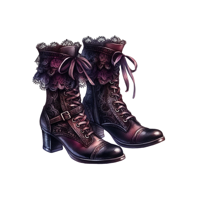 Lace-Up Gothic Boots – DTF Heat Transfer for Clothing DTF Transfers Style Junction – Custom Digital Designs & Apparel