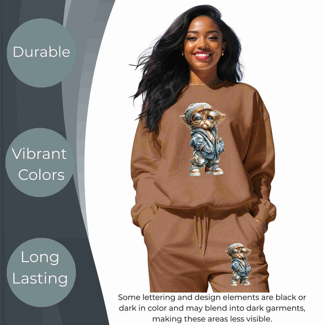 Urban Whisker Kid 6-Pack DIY Bundle – 3 Eco-Solvent Iron-On Heat Transfers + 3 Sublimation Iron-On Heat Transfers, Ready to Press. Bonus: 4 Matching 2-Inch Stickers