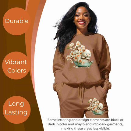 Whimsical Spring cat #1 6-Pack DIY Bundle – 3 Eco-Solvent Iron-On Heat Transfers + 3 Sublimation Iron-On Heat Transfers, Ready to Press. Bonus: 4 Matching 2-Inch Stickers