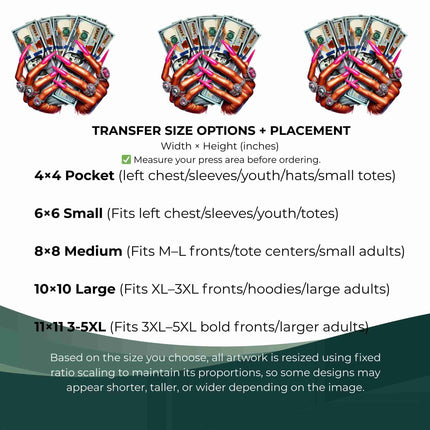 Pretty Paid Energy 6-Pack Crafter’s & DIY Bundle – 3 Eco-Solvent Iron-On Heat Transfers + 3 Sublimation Iron-On Heat Transfers, Ready to Press. Bonus: 4 Matching 2-Inch Stickers