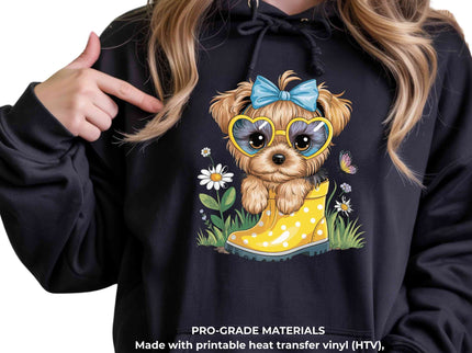 Sunny Daydream Pup Clipart 2 Pack Eco Solvent Heat Transfers - Ready to Press For All Garments-Transfers Only