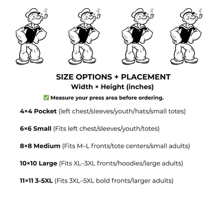 Vintage Cartoon Sailor #2 Heat Transfers 3-Pack, Ready to Press, Vibrant Long-Lasting Prints (Iron-On Transfers Only)