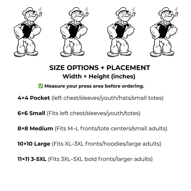 Vintage Cartoon Sailor #2 Heat Transfers 3-Pack, Ready to Press, Vibrant Long-Lasting Prints (Iron-On Transfers Only)