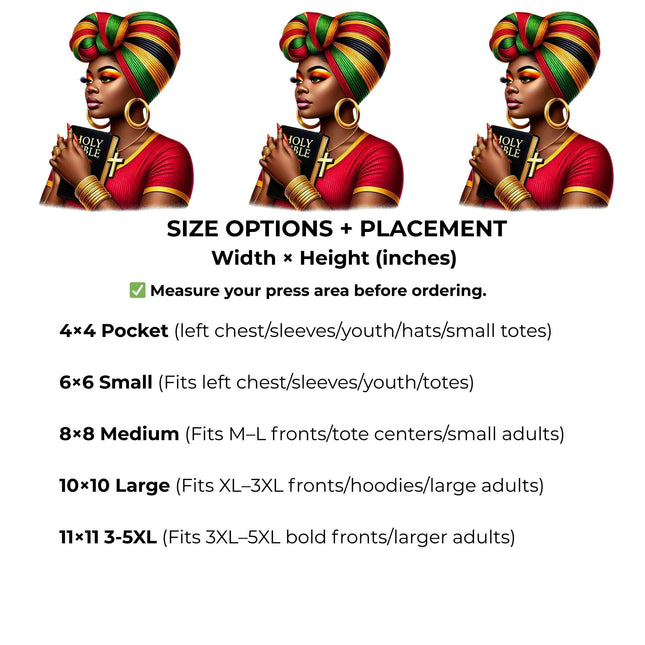 Praying Woman #1 Heat Transfers 3-Pack, Ready to Press, Vibrant Long-Lasting Prints (Iron-On Transfers Only)