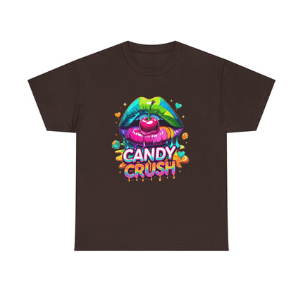 T-Shirt — Candy Crush Colorful Lip & Cherry Graphic Tee