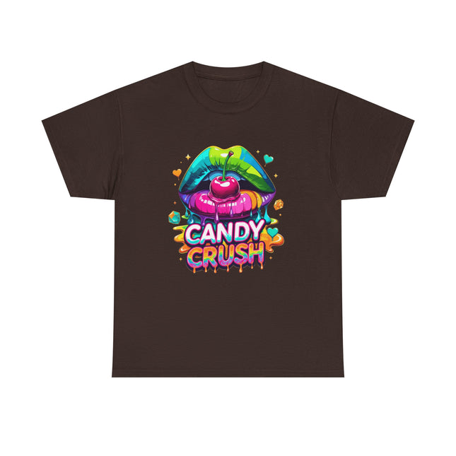 T-Shirt — Candy Crush Colorful Lip & Cherry Graphic Tee