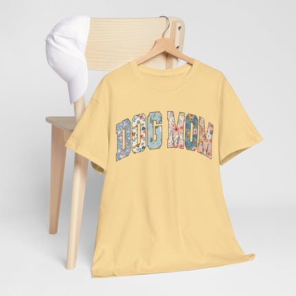 Dog Mom Floral Tee — 'DOG MOM' Arch Graphic T-Shirt, Cute Pet Lover Gift