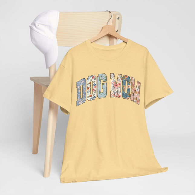 Dog Mom Floral Tee — 'DOG MOM' Arch Graphic T-Shirt, Cute Pet Lover Gift