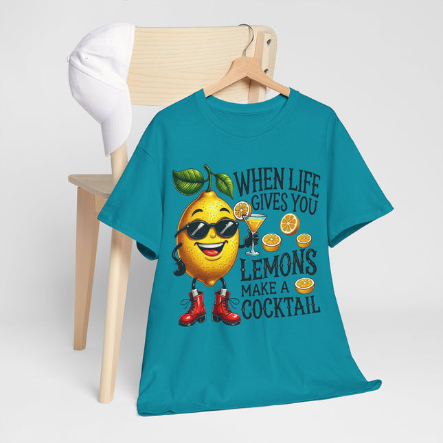 Funny Lemon Cocktail T-Shirt — "When Life Gives You Lemons Make a Cocktail" Tee
