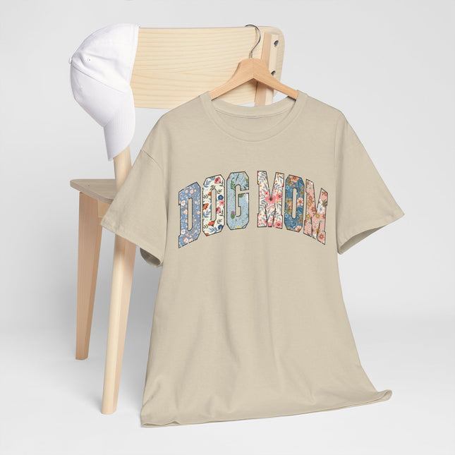 Dog Mom Floral Tee — 'DOG MOM' Arch Graphic T-Shirt, Cute Pet Lover Gift