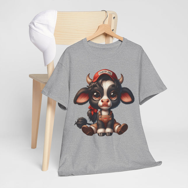Cute Sitting Cow Tee – Adorable Cartoon Calf Graphic T-Shirt