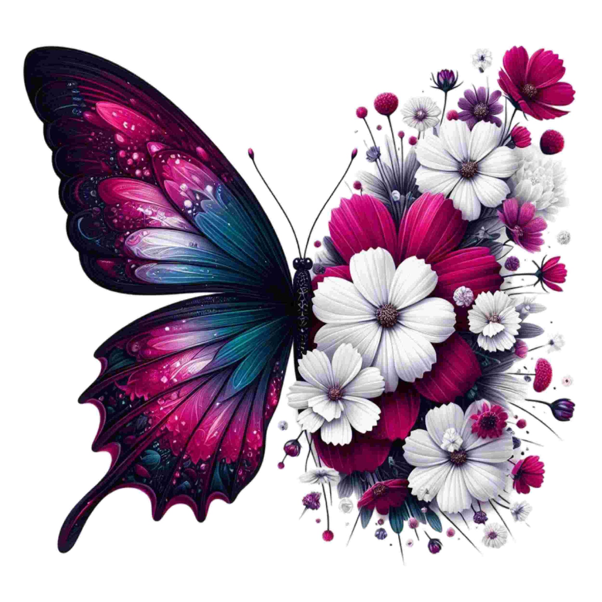 Colorful Butterfly Floral Set of 10 #1 - DTF Heat Transfers DTF Transfers Style Junction – Custom Digital Designs & Apparel 6 Pocket 4 x 4